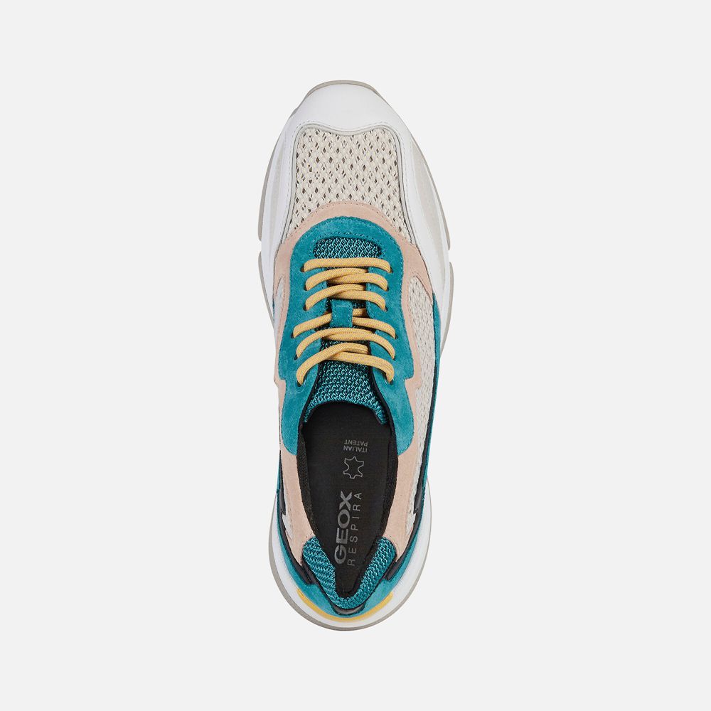 Basket Geox Kirya - Turquoise/Blanche - Femme 316245-EGR